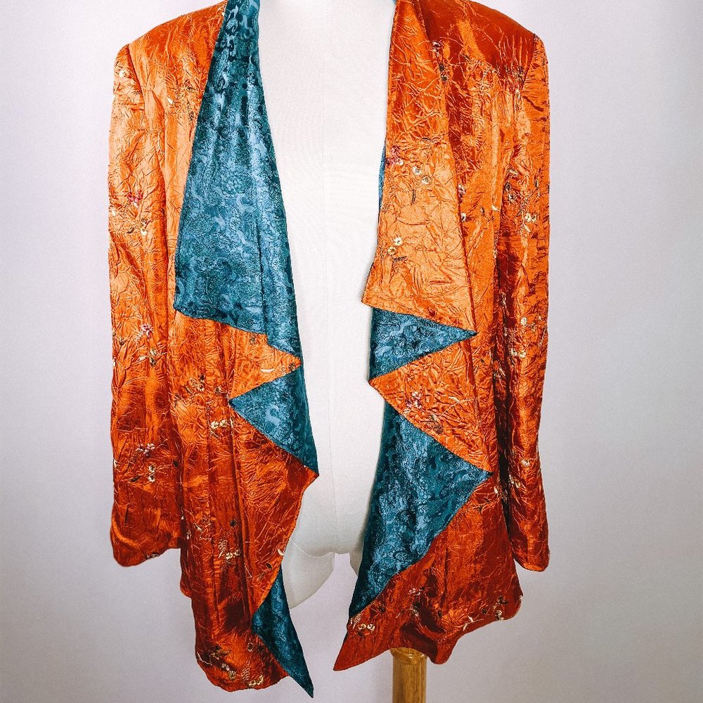 Reversible Silky Floral & Paisley Jacket